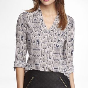 Express Snake Print Convertible Sleeve Portofino Shirt